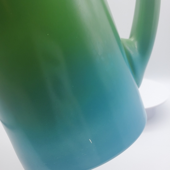 VTG West Virginia Glass Blendo Bermuda Twist Blue/Green Ombre Pitcher - Picture 4 of 4